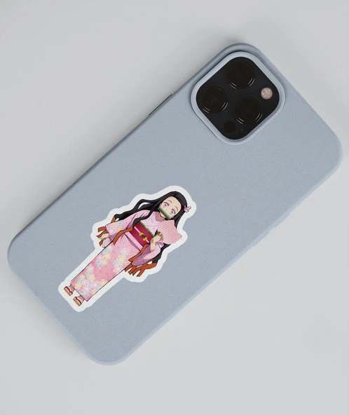 Kimetsu no yaiba-Zenitsu Agatsuma-Nezuko Kamado-2li sticker set parlak kağıt-etiket-DS-31-32 - 2