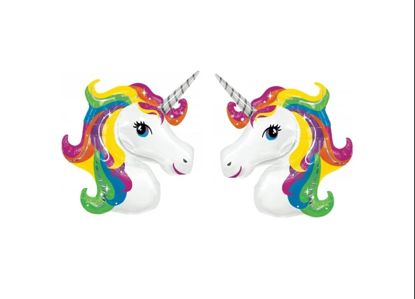 Unicorn Renkli Folyo Balon 2 li 32 inç