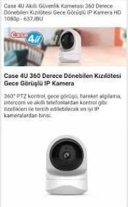 C4U Akıllı Güvenlik Kamerası 360 Derece Dönebilen Kızılötesi Gece - 3