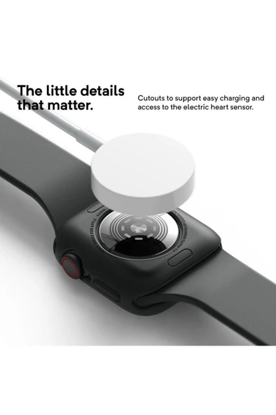 Spigen Caseology Apple Watch 45mm/44mm (Seri 9/8/7/6/SE/SE2/5/4) Kılıf Nero Black - W444-NRO-BK - 4