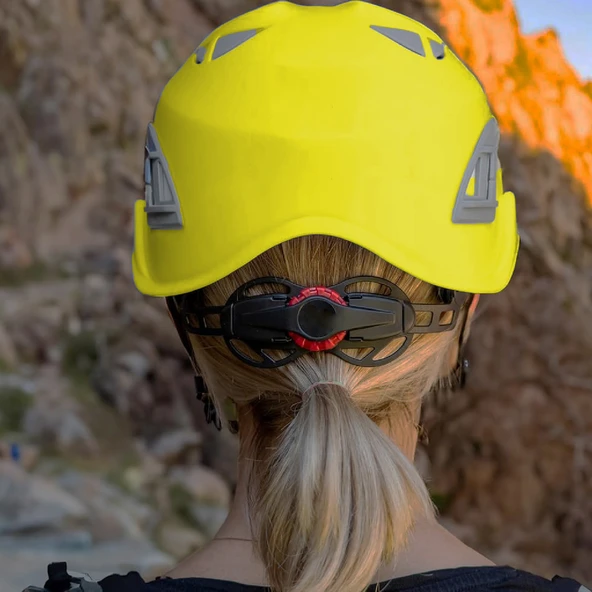 Dağcı Tırmanma Bareti Sarı Renk Baş Koruyucu Kask CE En12492 Sertifikalı 51-62 cm Ayarlanabilir - 8