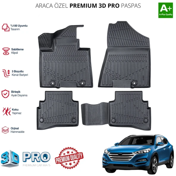 TUCSON ARACA ÖZEL 3D PASPAS 2014 2015 2016 2017 2018 2019 2020 ürün görseli 1