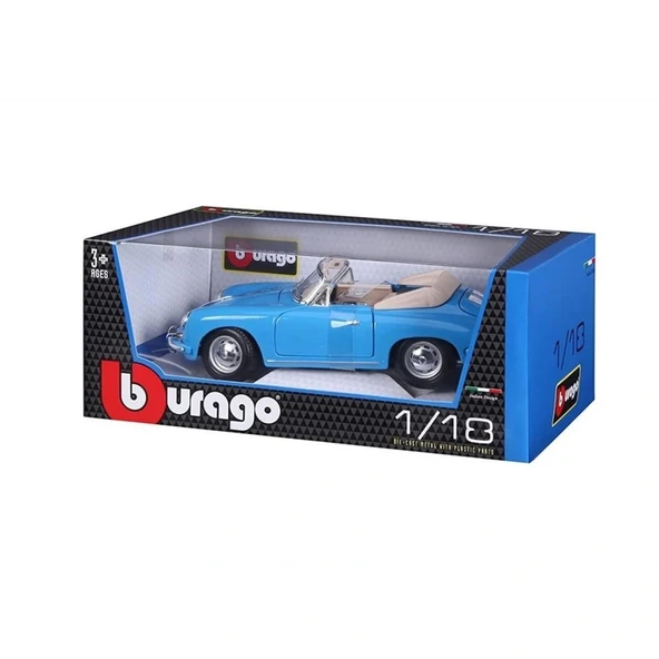 Nessiworld 12025 Burago 1:18 Porsche 356B Cabriolet 1961 Model Araba
