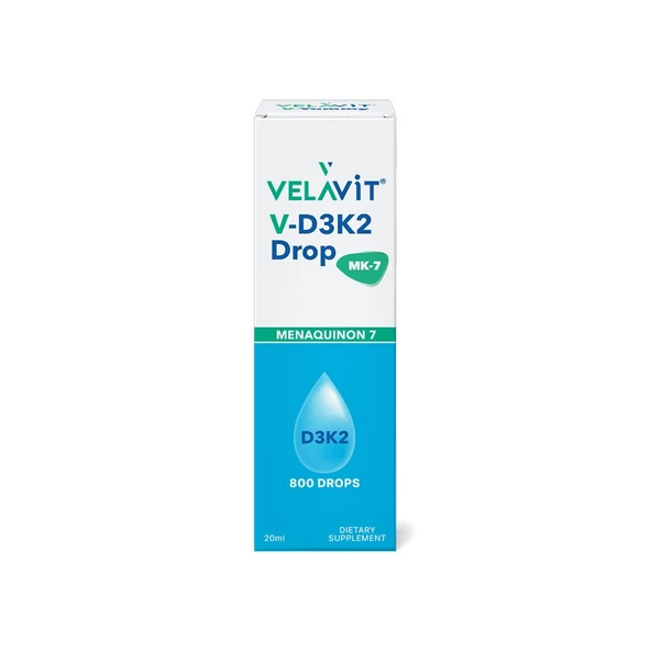 Velavit V-D3K2 Drop MK-7 D3 ve K2 Vitamini İçeren Takviye Edici Gıda 20 ml