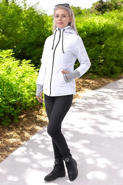 Kışlık Su Geçirmez Kısa Şişme Kadın Mont - 5