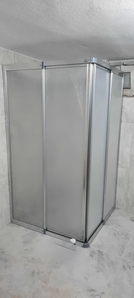 Girayduş 90x110 köşe girişli parlak profil mika duşakabin - 2