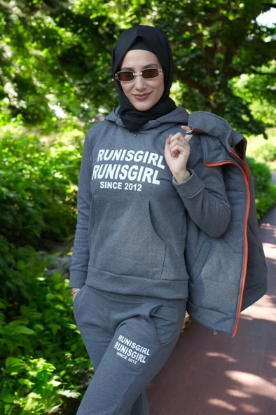 Kışlık Şık Rahat Üçlü Kadın Eşofman Takımı - 3