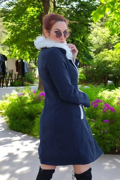 Kaşlık Kaşmir Kaşe Kadın Kaban - 5
