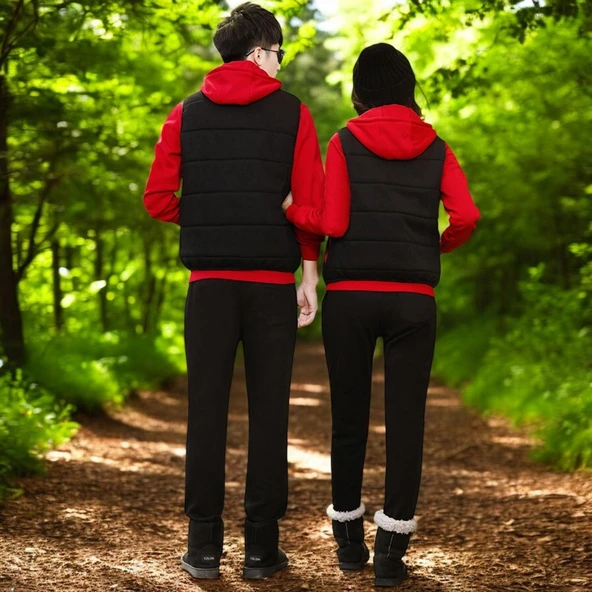 Günlük Kışlık Sevgili Kombini Tekli Erkek Eşofman Takımı - 6