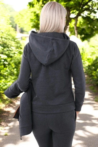 Kışlık Şık Rahat Üçlü Eşofman Takımı - 2