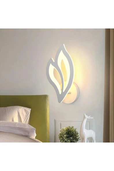 Lampiqa Gabriella Beyaz Lüks Modern Günışığı Ledli Duvar Lambası Ledli Aplik