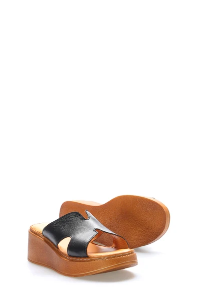 Hakiki Deri  Kadın Dolgu Topuk Terlik 972ZA1260 - Resim 3