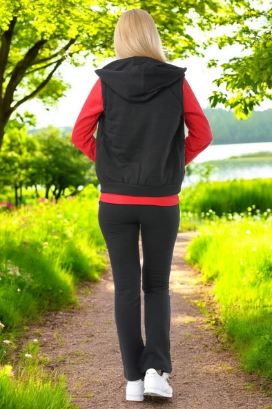 Kışlık Sevgili Kombini Şık Kadın Üçlü Eşofman - 8