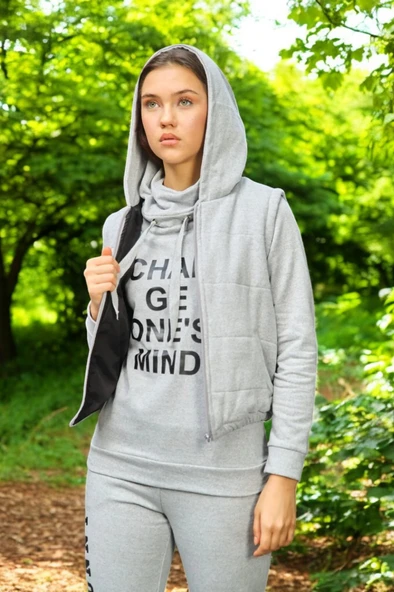 Günlük Kışlık Sevgili Kombini Üçlü Kadın Takım - 6