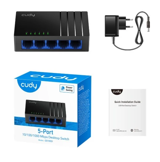 Cudy GS105D 5 Port 10/100/1000Mbps Gigabit Ethernet Desktop Switch - 2