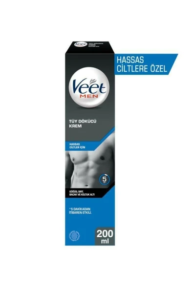 Veet Men Hassas Ciltler İçin Tüy Dökücü Krem 200 ml 4 Adet - 2