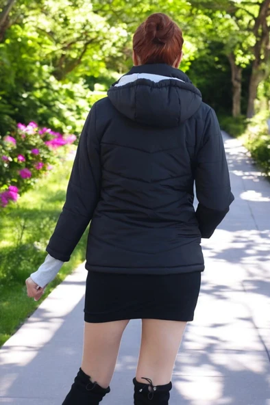 Günlük Su Geçirmez Kısa Rahat Şişme Kadın Mont - 2