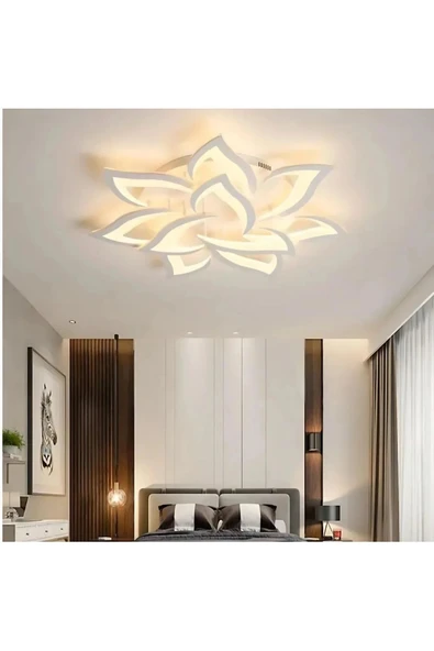 Lampiqa Arabella Beyaz Plafonyer Lüks Modern 10'lu Günışığı Ledli Avize