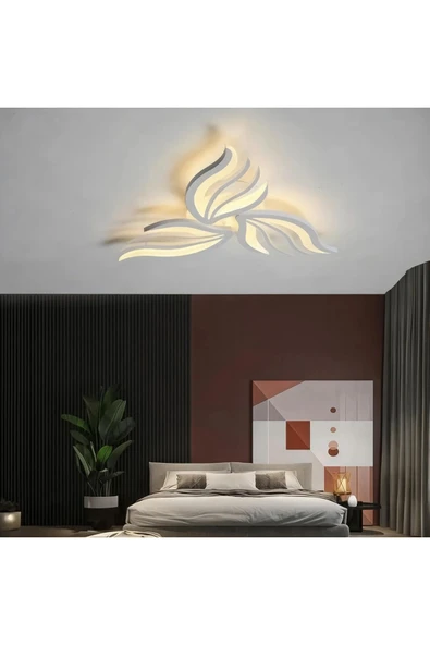 Lampiqa Feliciana Beyaz Plafonyer Lüks Modern 3'LÜ Günışığı Ledli Avize