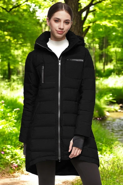 Uzun Boy Kışlık Şişme Kadın Mont ürün görseli