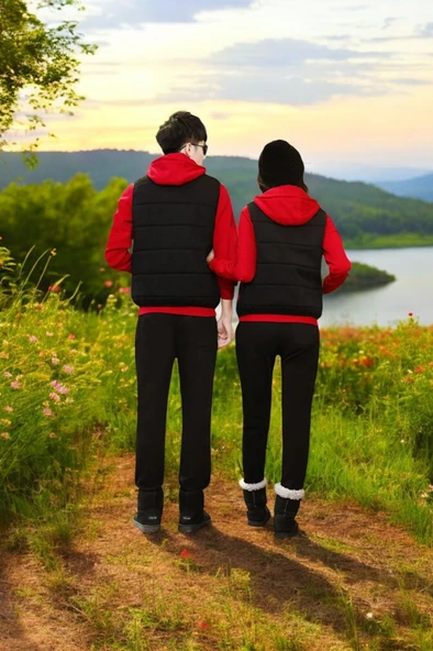 Kışlık Sevgili Kombini Kadın Üçlü Eşofman - 2