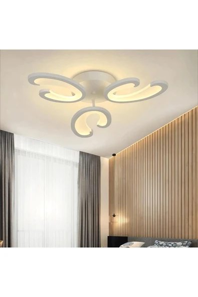 Lampiqa Susanna Beyaz Plafonyer Lüks Modern 3'LÜ Günışığı Ledli Avize