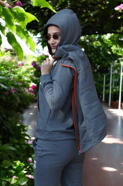 Kışlık Şık Rahat Üçlü Kadın Eşofman Takımı - 4