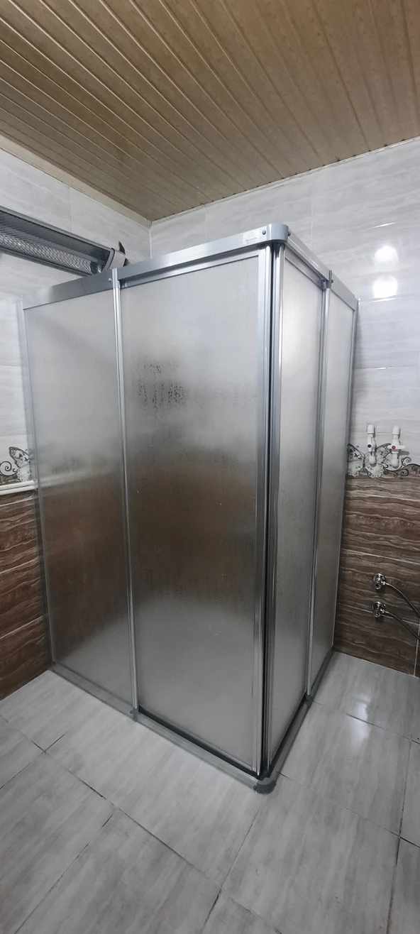 Girayduş 100x100 köşe girişli parlak profil mika duşa kabin - 3