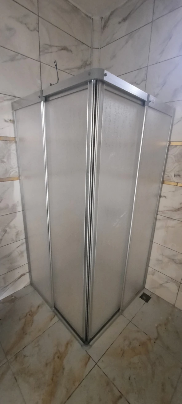 Girayduş 80x80 köşe girişli parlak profil mika duşakabin - 3