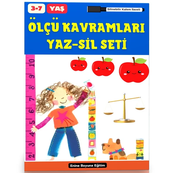 Okul Öncesi Ölçü Kavramları YAZ-SİL Seti (3-7 Yaş) ürün görseli