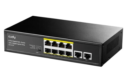 Cudy GS1010P 8 Port 10/100/1000Mbps 2*GE Uplink VLAN&Extend Mode 250m 120W POE+ Ethernet Switch - 3