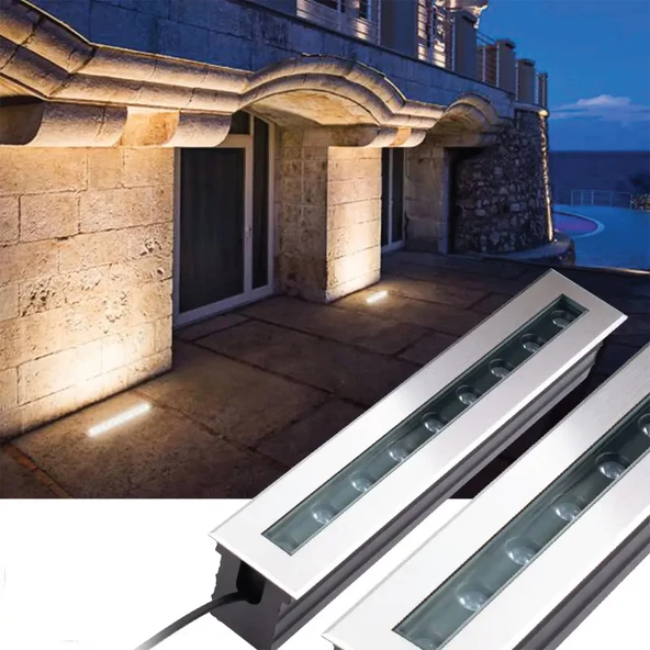 Sıva altı Wallwasher lüks dekoratif ışık show gösteri aydınlatma açık alan enerji tasarruflu soğuk beyaz LED A-1101 170mm x 90mm 3W - 7