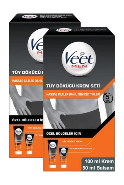 Veet Men Tüy Dökücü Krem Seti 100 ml + 50 ml 2 Adet