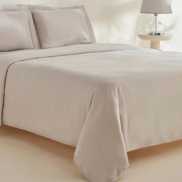Karaca Home White Collection Felves %100 Pamuk Çift Kişilik Nevresim Takımı Açık Gri - 2