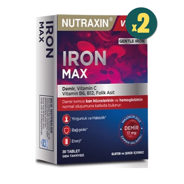 Nutraxin Iron Max 17 mg 30 Tablet 2 Adet
