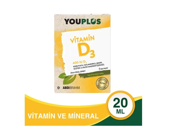 Youplus Vitamin D3 400 IU 20 Ml Sprey - SKT:08/2026