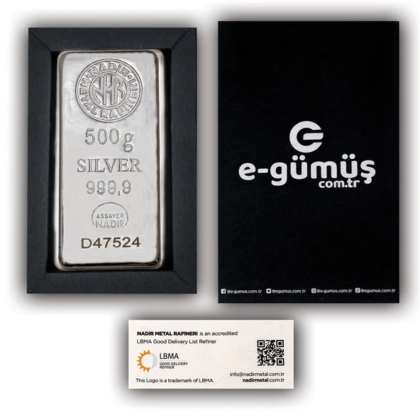 E-GÜMÜŞ 500gr Nadir Külçe Gümüş - 2