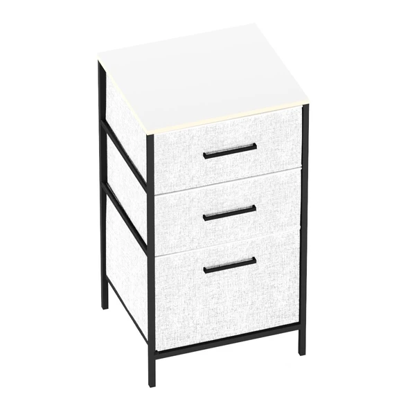 Çok Amaçlı Dolap 3 Çekmeceli Orta Boy Komodin Sehpa Gri 1600 - 6