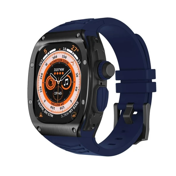 Cbtx iOS Uyumlu Watch Ultra 49mm Zırh Paslanmaz Çelik Kılıf Tpu Watch Kayış