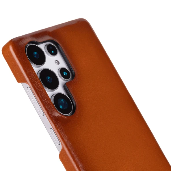 Samsung Galaxy S25 Ultra Uyumlu, Hakiki Deri, El Yapımı Arka Kapak, Gölgeli Taba - 2
