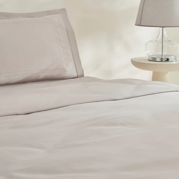 Karaca Home White Collection Felves %100 Pamuk Çift Kişilik Nevresim Takımı Açık Gri - 3