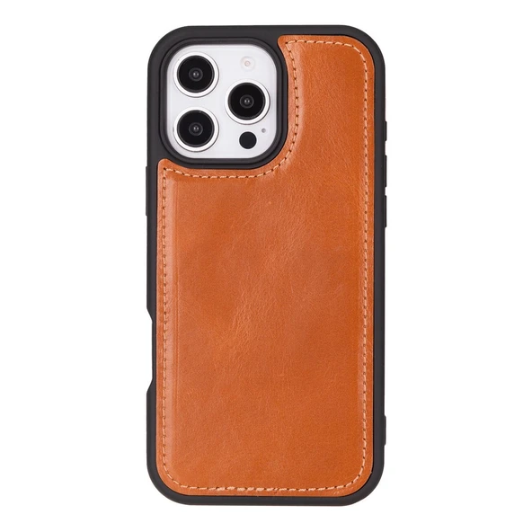 Apple iPhone 16 Pro uyumlu, Hakiki Deri, El Yapımı, Cüzdanlı Kılıf, Leopar - 3