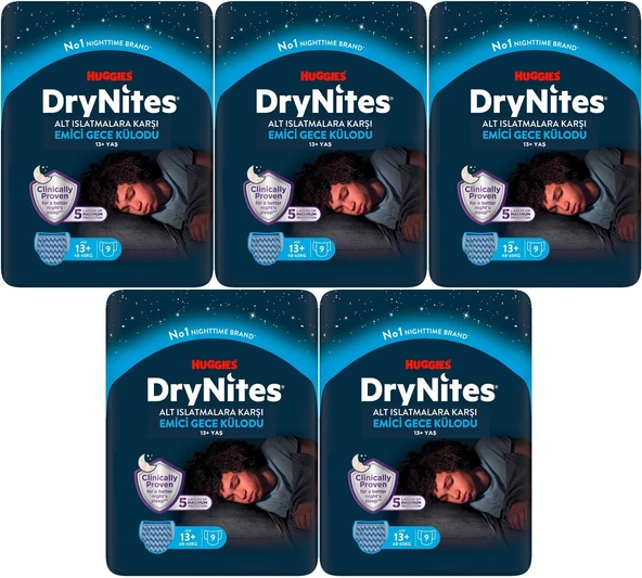 Drynites Emici Gece Külodu/Külot Bez Erkek 13+ Yaş (48-60KG) X Large 45 Adet (5PK*9) ürün görseli