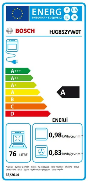 BOSCH HJG852YW0T 76LT BEYAZ ANKASTRE FIRIN - 5