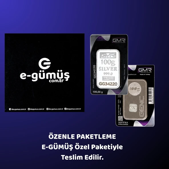 E-GÜMÜŞ 100gr Gmr Külçe Gümüş - 4