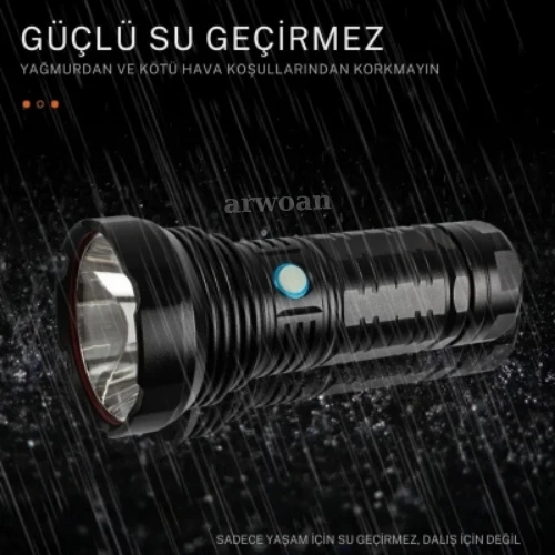 USB Şarj Edilebilir El Feneri – Taşınabilir, Dayanıklı ve Su Geçirmez Kamp Işığı