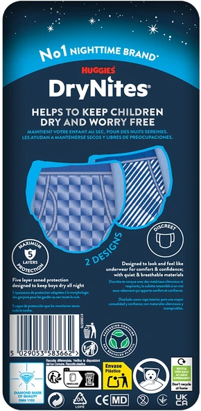 Drynites Emici Gece Külodu/Külot Bez Erkek 13+ Yaş (48-60KG) X Large 54 Adet (6PK*9) - Resim 3