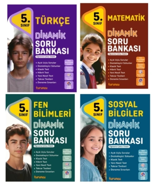 TUDEM YAYINLARI 5.SINIF DİNAMİK TÜRKÇE - MATEMATİK - FEN BİLİMLERİ - SOSYAL BİLGİLER SORU BANKASI