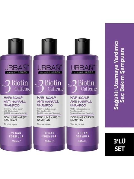 Urban Care Expert Series Biotin & Caffeine Dökülme Karşıtı Saç Bakım Şampuanı 3 x 350 Ml