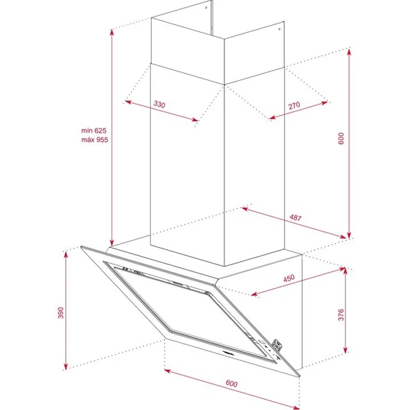 TEKA DLV 68660 BK 60 CM FRESH AİR DUVAR TİPİ SİYAH DAVLUMBAZ - 9